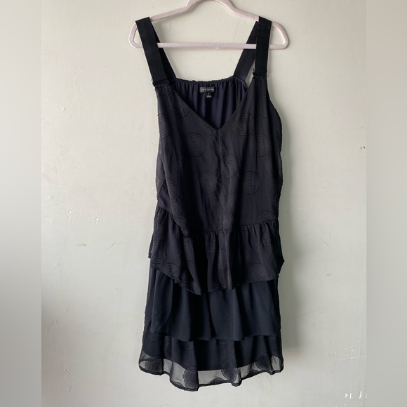 LANE BRYANT Black Ruffled Lace Dress Sz 14 - Picture 4 of 12